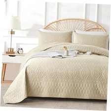 Size Quilt Bedding Set,Beige Lightweight Microfiber Soft Full/Queen 9h-beige