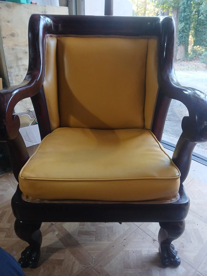 VTG Yellow Accent Parlor Arm Chair (No Brand) - Image 2 of 2