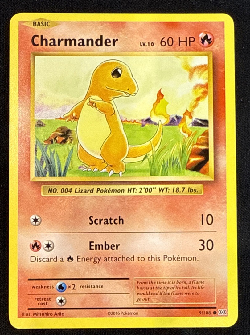 Charmander 9/108 XY Evolutions Pokemon TCG trading card Near Mint