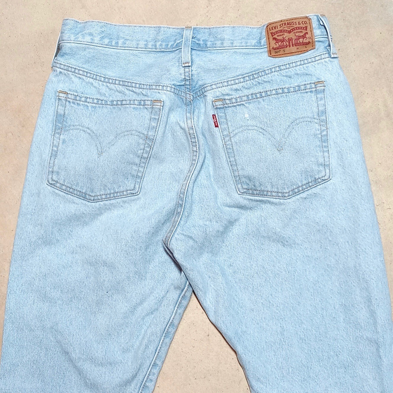 Levi's 501S Skinny Jeans Size 30x28 Distressed Button Fly 100% Cotton Denim thumbnail 7