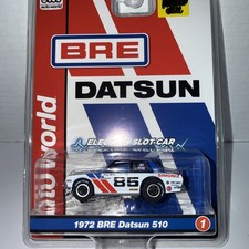 "NEW" AW X TRAC REL 3 SC420 BLUE/WTE '72 BRE DATSUN 510 GUEST CAR HO SLOT CAR