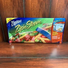 Ziploc Zip N Steam Cooking 7 Large Bags Microwave Steam Vegetables NEW Sealed