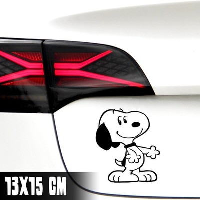 AUTO AUFKLEBER ''SNOOPY LÄCHELT'' 13X15CM PEANUTS COMIC FUN STICKER JDM #0347
