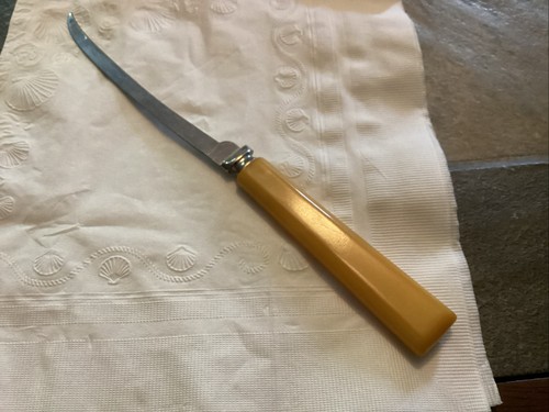 Vintage Henrys Original Tomatenmesser rostfrei Wellenschliff Klinge mit Bakelit Griff