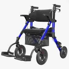 NEW VOCIC Z51 Rollator 2 in 1 Walker Wheelchair Combo for Seniors with Seat