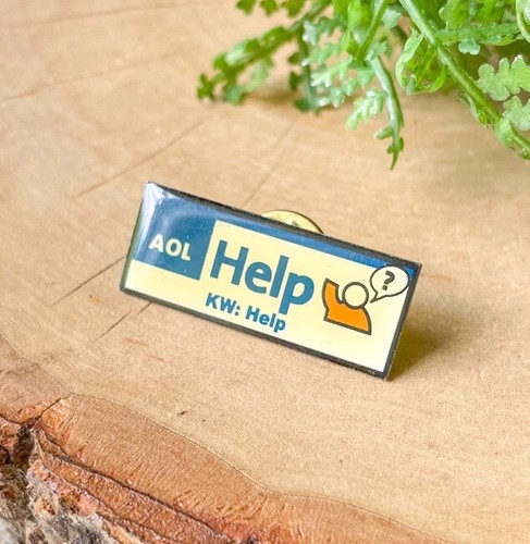 America Online AOL Keyword KW: Help Pin - Vintage Internet Computer Collectible - Picture 2 of 3