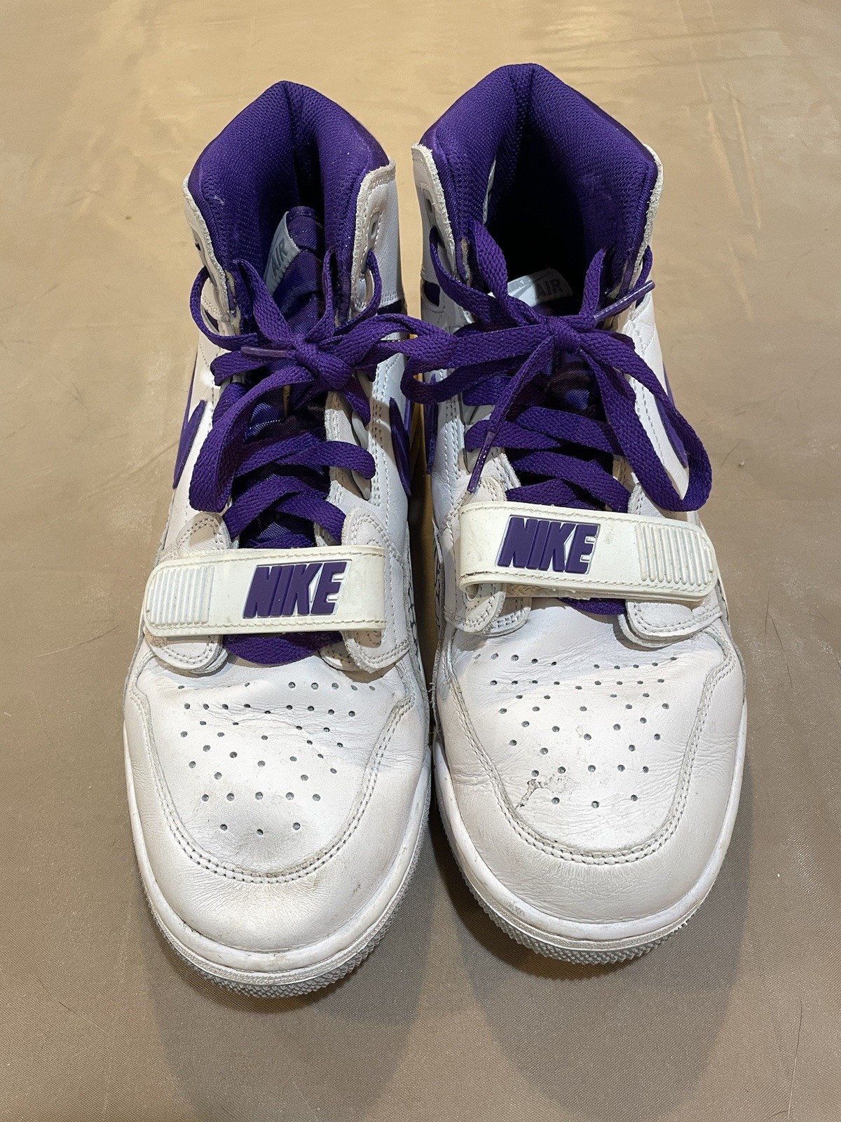 SAOLA Nike Air Jordan Legacy 312 Lakers bianco viola oro da uomo taglia 10 5