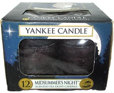 Yankee Candle "MIDSUMMER'S NIGHT" Box of 12 Fresh Scented Tea Lights ~ RARE ~NEW