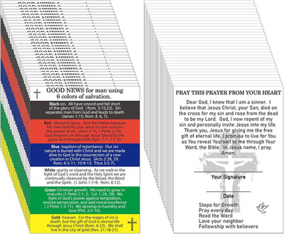 Zhanmai 200 Pcs Gospel Tract Card Plan of Salvation Cards Pocket Holy Postcards