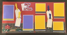 12X12 BACK 2 SCHOOL 2 PREMADE SCRAPBOOK PAGES ANY GRADE - TONYA 4443