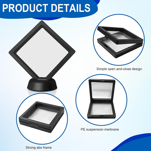 3D Floating Display Case, 30Pcs 3D Floating Display Holder Stands,3.5 X 3.5 X 0. - Picture 3 of 12