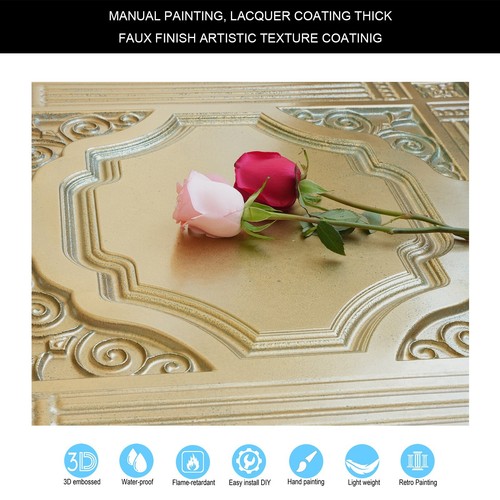 Pressed Tin Ceiling Tile Interior decorative panel PL65 Brass verdigris 10pcs - Picture 3 of 22