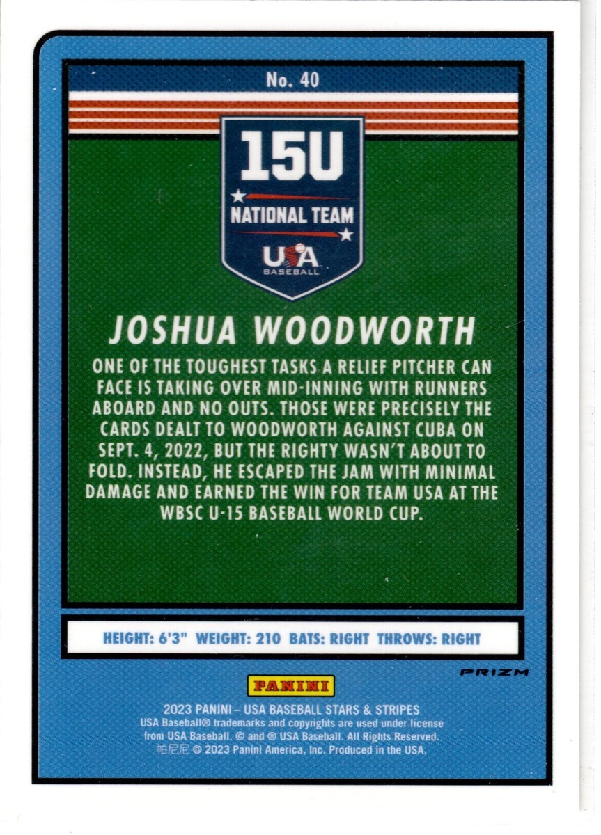 Joshua Woodworth 2023 USA Baseball Stars and Stripes Silver