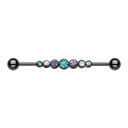 Harley Quinn Symbol Gems Industrial Barbell Piercing Lic