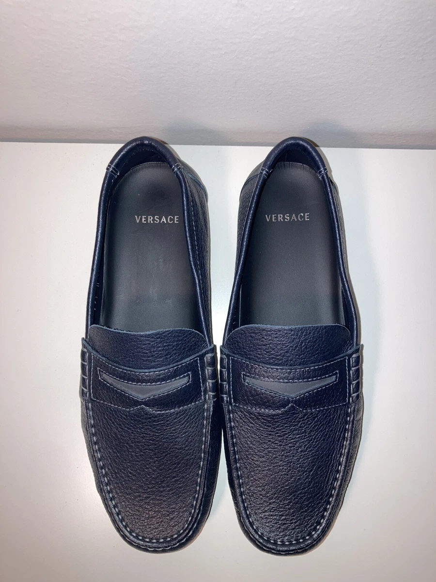 Mocasines Versace Medusa - azul noche y gris ceniza - 4IT