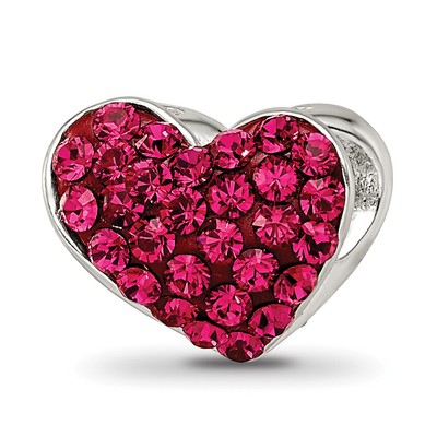 Silver Reflections Red Preciosa Crystal Heart Bead QRS2414