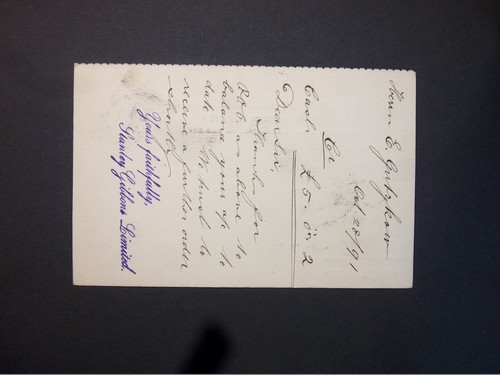 GB Stationery 1891 QV 1d UPU Reply Postcard LONDON.W.C Squared Circle to Germany - Picture 2 of 2