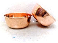 100% Copper Dish Serving Bowl Indian Katori Dessert Bowls 50 ML Approx, Pack 2