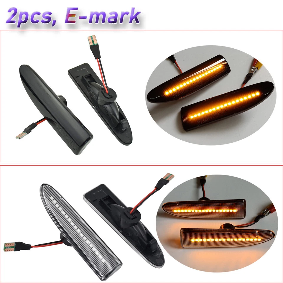 2x Turn Signal For JAGUAR X-TYPE 2002-2008 LED Dynamic Side Marker Light - Image 3 of 4