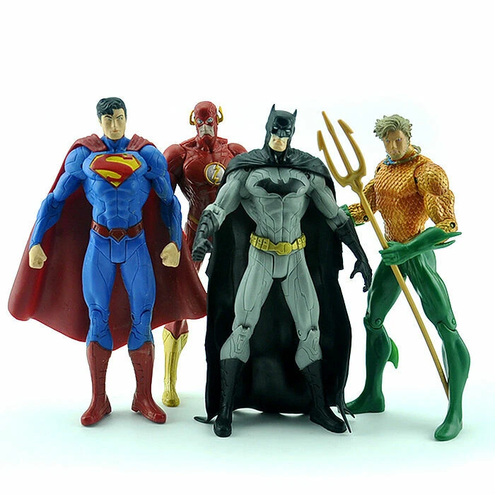 7pcs DC Universe Justice League Aquaman Batman Superman Flash Action Figures Toy - image 3 of 4