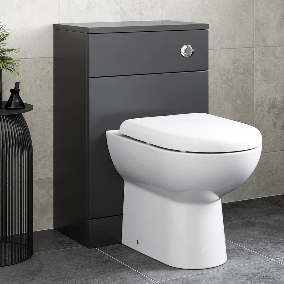 Bathroom Vanity Toilet Storage Laundry Combination Unit Basin Sink Modern Black - Image 4 of 4