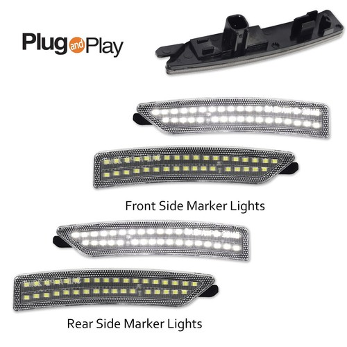 4PCS LED Side Marker Lights Clear White For 2024-2025 Ford Mustang GT S650, Gen7 - Picture 2 of 11