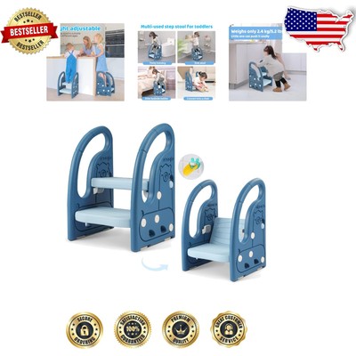 Eco-Friendly Toddler Helper Stool with Handles - Perfect for Bathroom & Kitchen