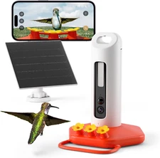 Birddy® Smart Hummingbird Feeder with Camera Solar Powered, Auto Capture & Ident