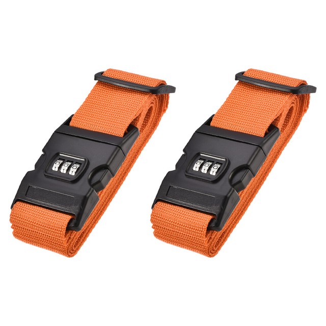 Equipaje Correas con Combinación Cerradura 2Mx5cm Ajustable PP Naranja 2uds Equipaje Correas con Combinación Cerradura 2Mx5cm Ajustable PP Naranja 2uds