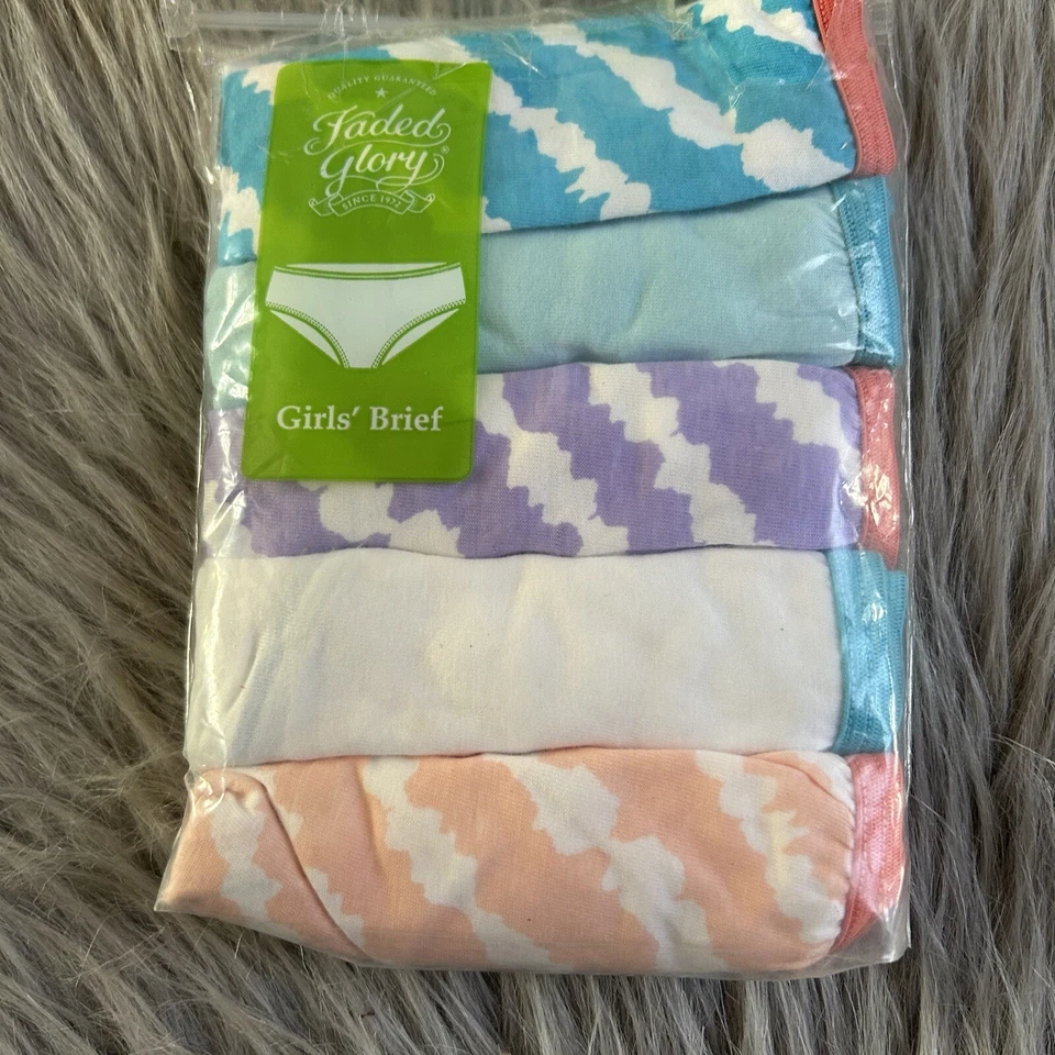 Трусики хлопковые разноцветные для девочек Faded Glory нижнее белье размер 14 упаковка 5 шт. - Изображение 4 из 4