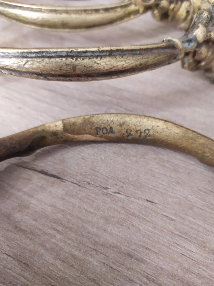 Série de 4 POIGNÉES Art Nouveau en BRONZE Ameublement , Décoration Ancien - Photo 4/4