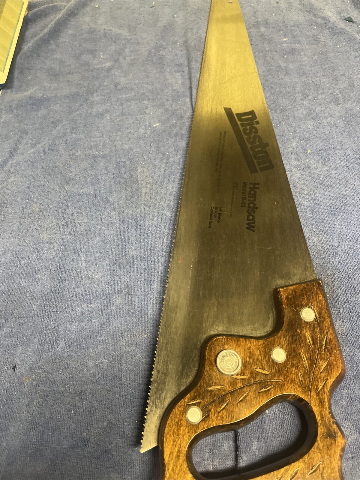 Vintage Disston D23 10 Point Crosscut Handsaw with 26inch Blade. eBay