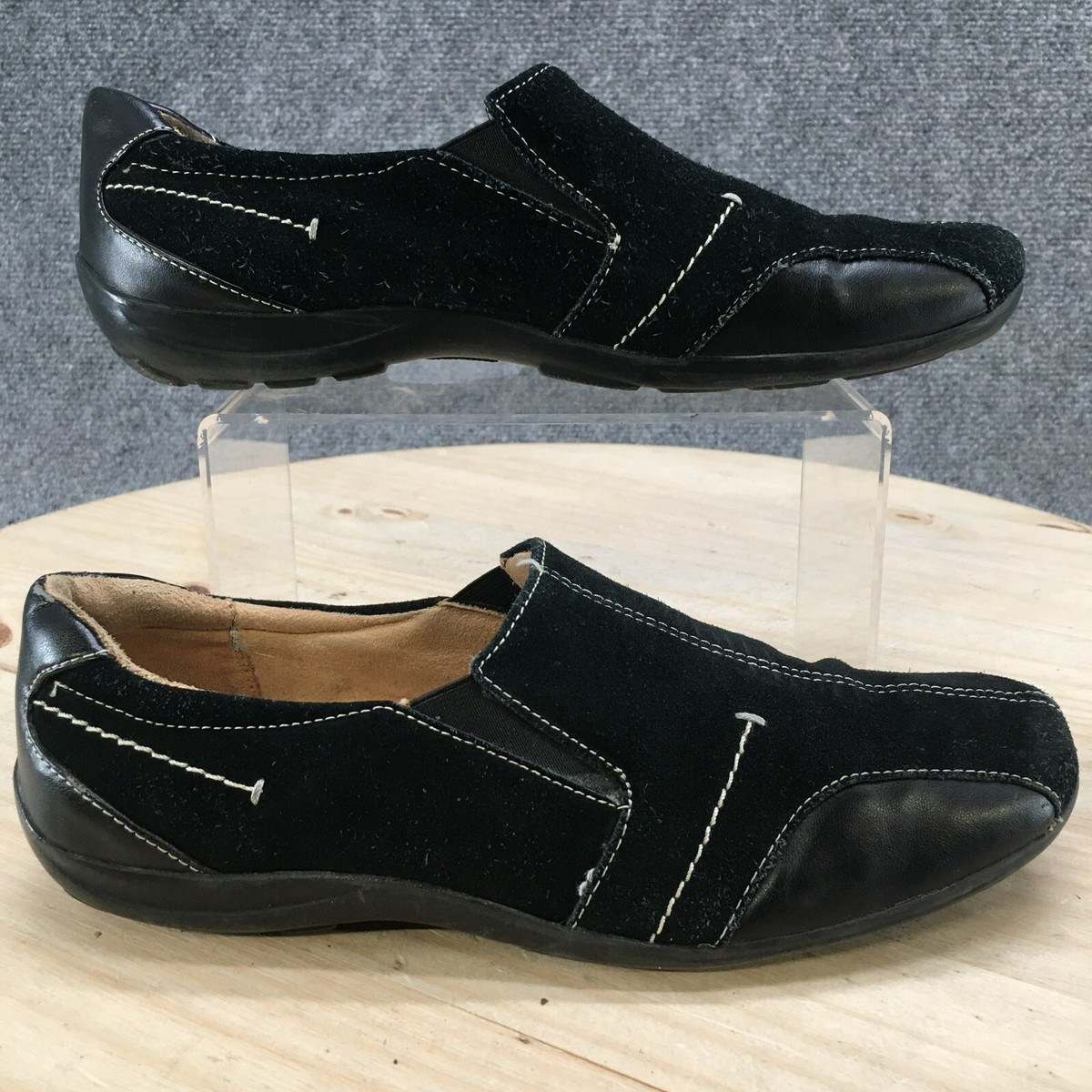 Naturalizer Shoes Womens M Slip On Loafers Black Leather Round