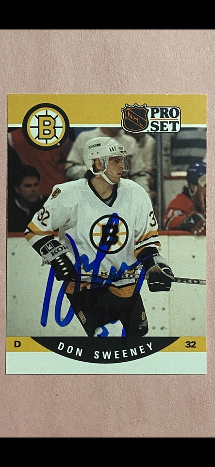 Don Sweeney 1990-91 Pro Set IP Auto Autograph  - Image 3 of 3