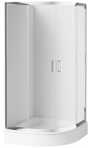 Duschkabine Duschwanne transparentes Glas 90x90 185cm halbrund - Bild 2 von 7