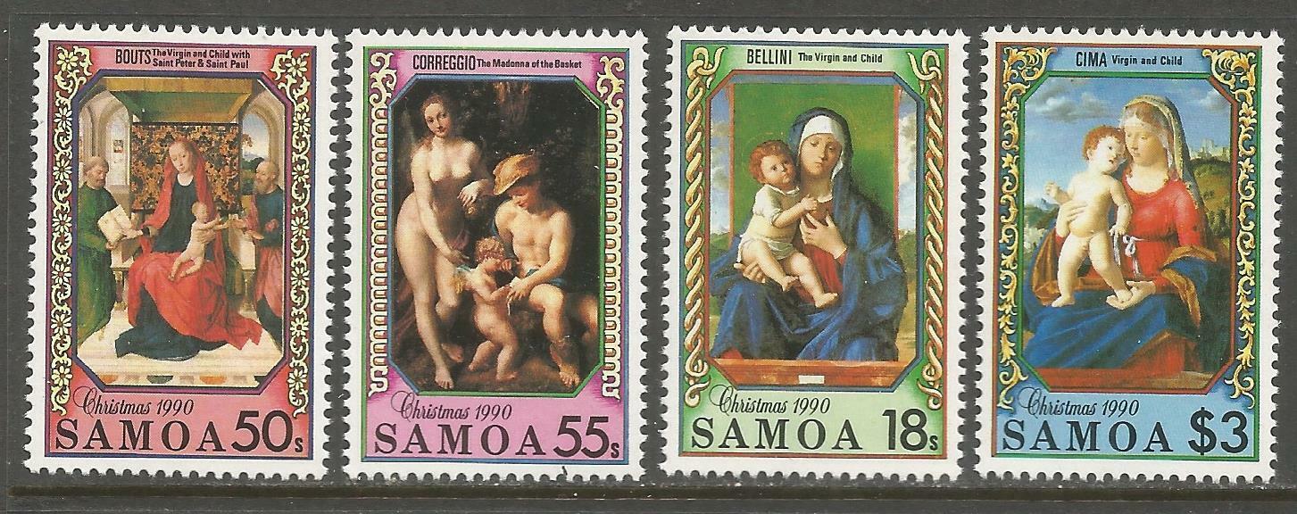 Samoa 1990 #781-4 Christmas Art Set MNH