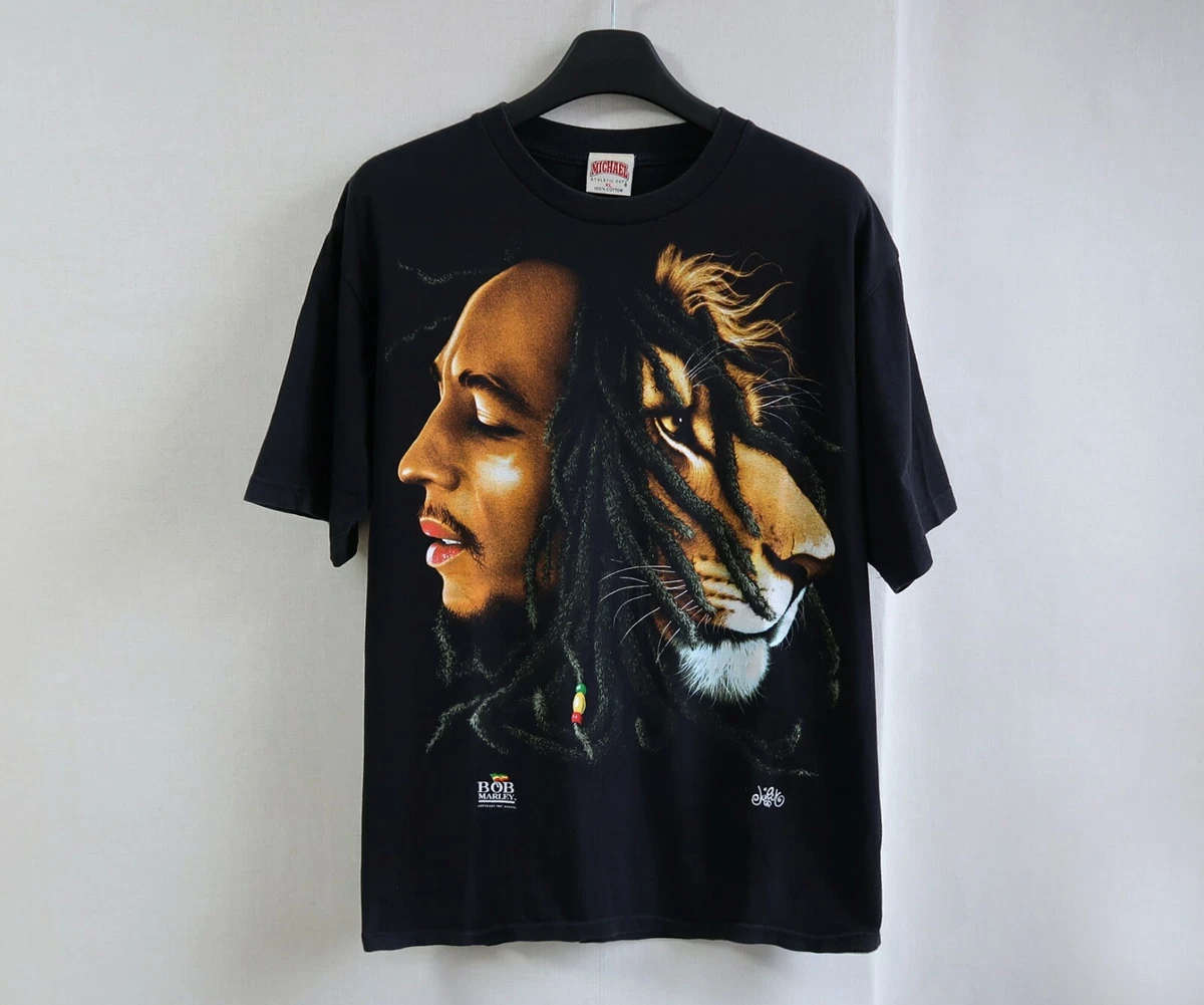 90s vintage original 1997 Bob Marley Rap Tee Shirt Jamaica Lion Rasta size XL