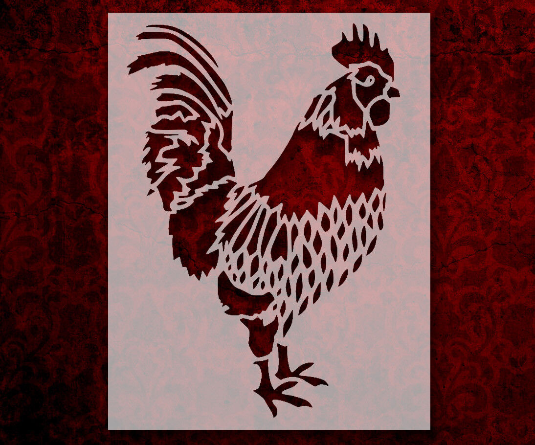 Rooster Roosters Farm Country Bird 8.5 rooster-roosters-farm-country-bird-8-5-x-11-stencil-fast-free-shipping-349-ebay