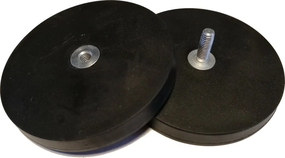 Neodymium Rubber Coated Pot Magnet 36mm 43mm 66mm 88mm 1/4-20 UNC