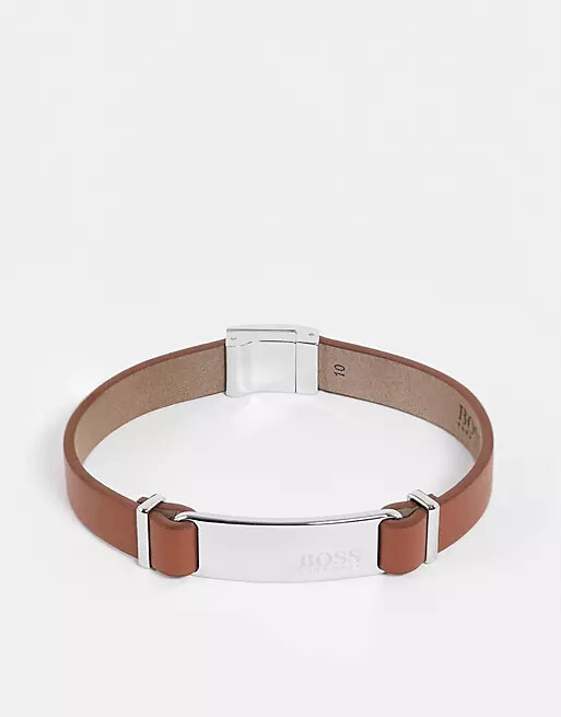 NEW Men's Hugo Boss Urbanite Brown Leather Bracelet in Hugo boss