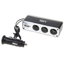 Car Charger Splitter DC Socket USB Port Power Adapter Vehicle for Cell Phones