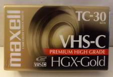Maxell VHS-C TC-30 HGX-Gold Camcorder Blank Tape Premium High Grade New/Sealed