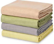 Momcozy Muslin Swaddle Blanket 4-Pack  47 x 47 Inches 120 x 120cm Bamboo Cotton