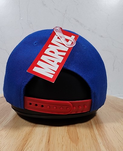 Disney Captain America Snapback Hat Cap Blue Red Embroidered Shield Adjustable - Picture 4 of 10