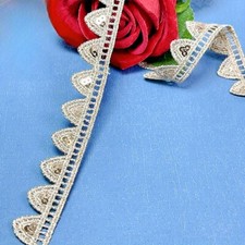 10 Yards Gold Sequins Lace Trim Edge DIY Sewing Craft for Dress Wedding 1.5cm
