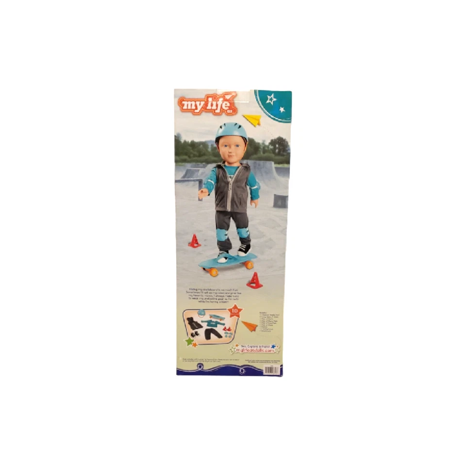 My Life As 10-Piece Skateboard Play Set Outfit for 18” Dolls Gray Ages 5+ - Image 4 of 4