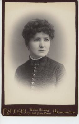 Woman with Hair Up Hanlon Worcester MA Cabinet Card 4x6