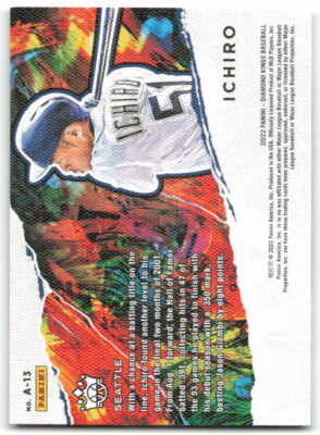 2022 Panini Diamond Kings #A-13 Ichiro Aficionado Seattle Mariners
