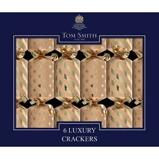 8" Tom Smith Kraft Paper Luxury Christmas Party Crackers - 6 Pc.