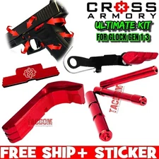 Cross Armory RED GL0CK Gen 3 pins extended magazine catch slide lock RELEASE